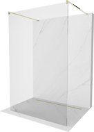 Mexen Kioto Samostojeća tuš-stijena 100 x 200 cm, prozirna 8 mm, zlatna - 800-100-002-50-00