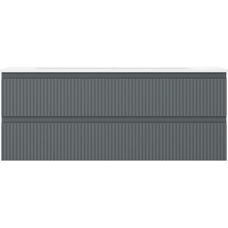 Mexen Rivel 120 cm vannitoakapp koos valamuga Vela, 2 sahtlit, soonik, matt grafiit/valge matt - 91A20-12047-2-BFF66-W23M