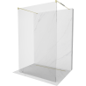 Mexen Kioto paroi de douche autoportante 130 x 200 cm, transparent 8 mm, or - 800-130-002-50-00