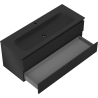 Mexen Rivel badkamerkast 120 cm met wastafel Vela, 2 laden, geribbeld, zwart mat - 91A20-12047-2-BFF71-W23M71