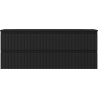 Mexen Rivel badkamerkast 120 cm met wastafel Vela, 2 laden, geribbeld, zwart mat - 91A20-12047-2-BFF71-W23M71