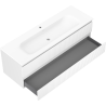 Mexen Rivel vannas istabas skapis 140 cm ar izlietni Vela, 2 atvilktnes, rievots, balts mats - 91A20-14047-2-BFF01-W23M01