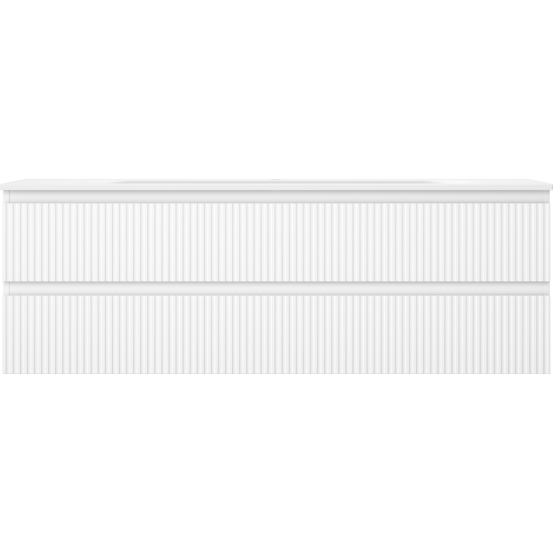 Mexen Rivel armario de baño 140 cm con lavabo Vela, 2 cajones, acanalado, blanco mate - 91A20-14047-2-BFF01-W23M01