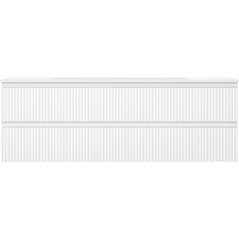Mexen Rivel badkamerkast 140 cm met wastafel Vela, 2 laden, geribbeld, wit mat - 91A20-14047-2-BFF01-W23M01