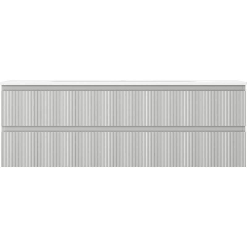 Mexen Rivel vannitoakapp 140 cm valamu Vela, 2 sahtlit, soonikuga, hall matt/valge matt - 91A20-14047-2-BFF62-W23M0