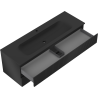 Mexen Rivel Badezimmerschrank 140 cm mit Waschbecken Vela, 2 Schubladen, gerillt, schwarz matt - 91A20-14047-2-BFF71-W23M71