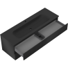 Mexen Rivel bathroom cabinet 140 cm with Vela sink, 2 drawers, grooved, black matte - 91A20-14047-2-BFF71-W23M71