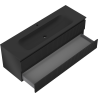 Mexen Rivel Badezimmerschrank 140 cm mit Waschbecken Vela, 2 Schubladen, gerillt, schwarz matt - 91A20-14047-2-BFF71-W23M71