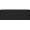 Mexen Rivel bathroom cabinet 140 cm with Vela sink, 2 drawers, grooved, black matte - 91A20-14047-2-BFF71-W23M71
