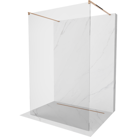 Mexen Kioto paroi de douche autoportante 140 x 200 cm, transparent 8 mm, or rose - 800-140-002-60-00