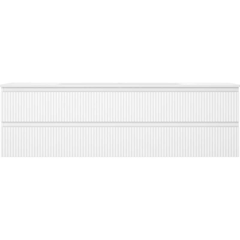 Mexen Rivel badkamerkast 160 cm met wastafel Vela, 2 laden, geribbeld, wit mat - 91A20-16047-2-BFF01-W23M01