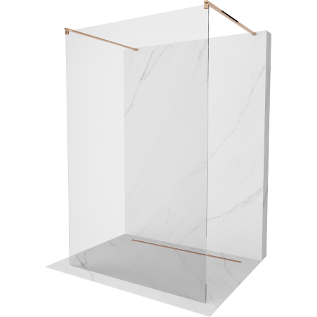 Mexen Kioto ścianka prysznicowa wolnostojąca 150 x 200 cm, transparent 8 mm, różowe złoto - 800-150-002-60-00