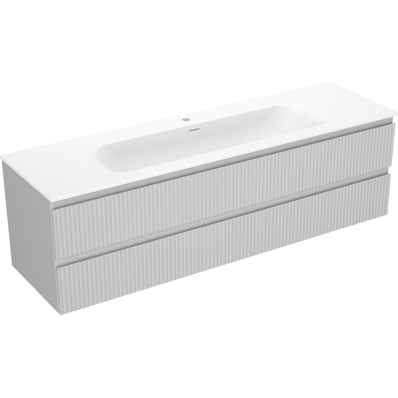 Mexen Rivel 160 cm vannitoa kapp valamu ja Vela, 2 sahtlit, soonikkoes, hall matt/valge matt - 91A20-16047-2-BFF62-W23M0