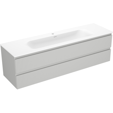 Mexen Rivel 160 cm vannitoa kapp valamu ja Vela, 2 sahtlit, soonikkoes, hall matt/valge matt - 91A20-16047-2-BFF62-W23M0