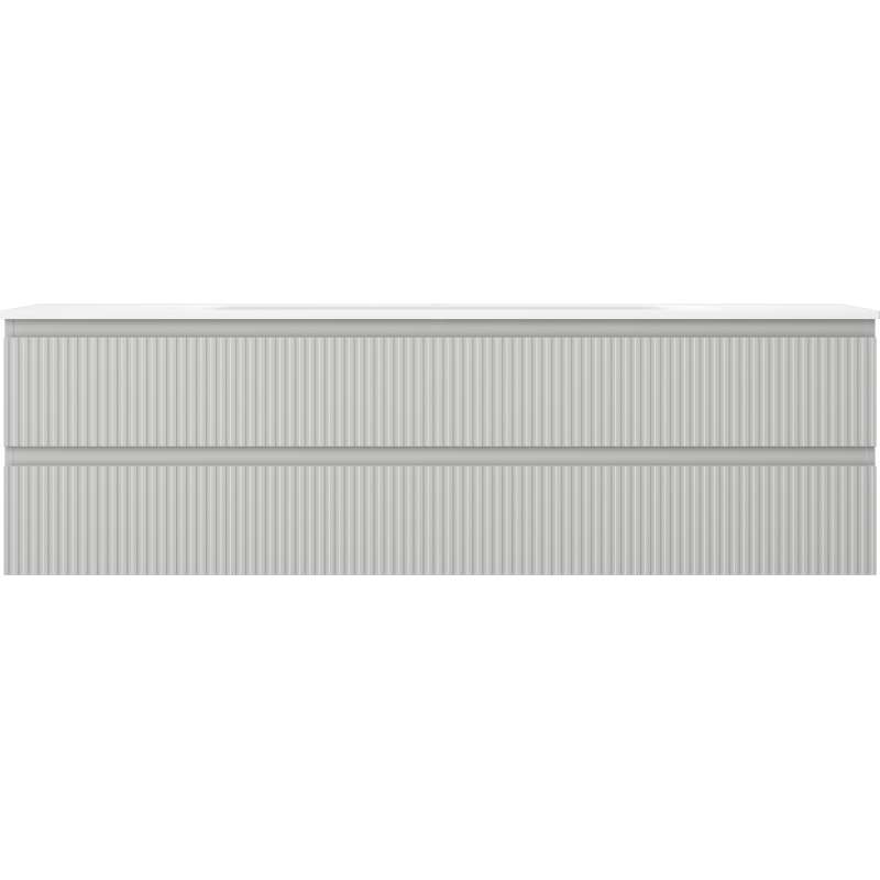 Mexen Rivel badkamerkast 160 cm met wastafel Vela, 2 lades, geribbeld, grijs mat/wit mat - 91A20-16047-2-BFF62-W23M0