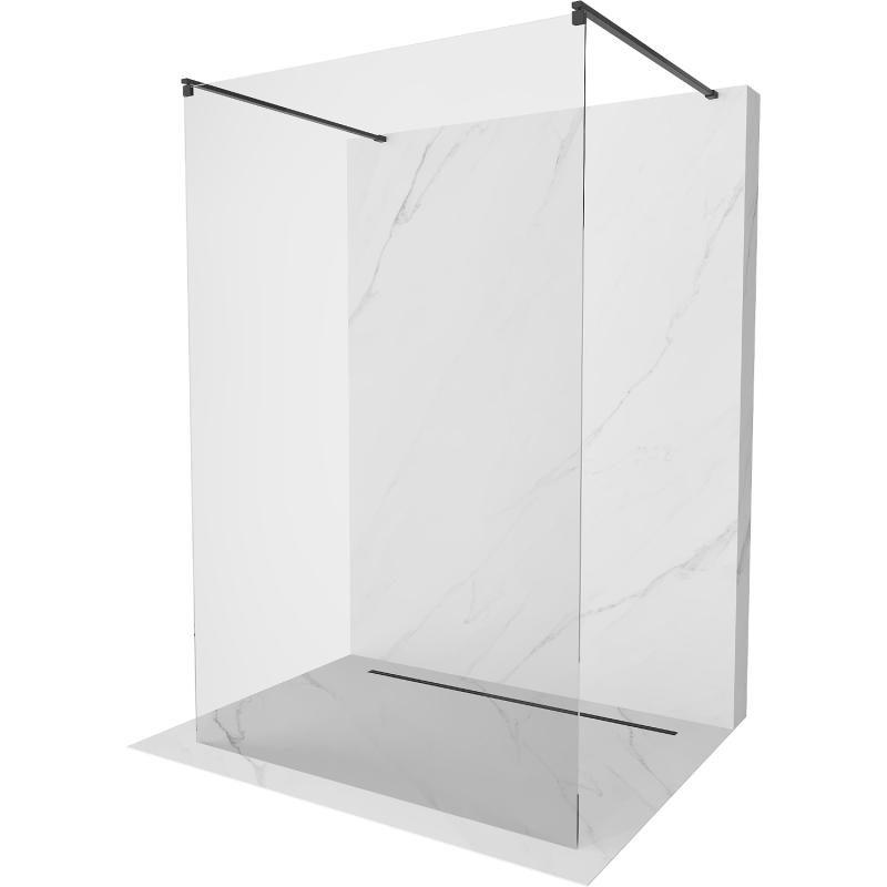 Mexen Kioto freestanding shower screen 100 x 200 cm, transparent 8 mm, black - 800-100-002-70-00