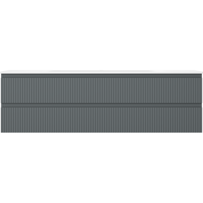Mexen Rivel badkamerkast 160 cm met wastafel Vela, 2 lades, gefreesd, mat grafiet/wit mat - 91A20-16047-2-BFF66-W23M