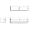 Mexen Rivel badkamerkast 160 cm met wastafel Vela, 2 laden, geribbeld, zwart mat - 91A20-16047-2-BFF71-W23M71