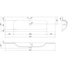 Mexen Rivel badkamerkast 160 cm met wastafel Vela, 2 laden, geribbeld, zwart mat - 91A20-16047-2-BFF71-W23M71
