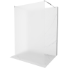 Mexen Kioto Freestanding Shower Wall 100 x 200 cm, Frosted 8 mm, Chrome - 800-100-002-01-30