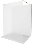 Mexen Kioto Samostojeći tuš zid 100 x 200 cm, mat 8 mm, zlatna - 800-100-002-50-30