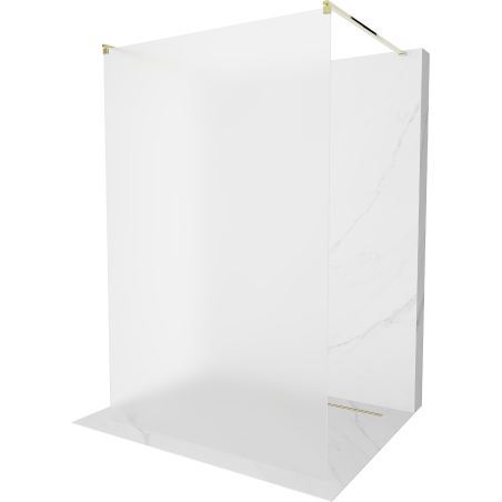 Mexen Kioto vrijstaande douchewand 120 x 200 cm, matglas 8 mm, goudkleurig - 800-120-002-50-30