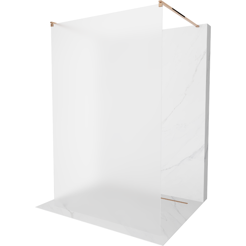 Mexen Kioto freistehende Duschwand 100 x 200 cm, 8 mm, rosa Gold - 800-100-002-60-30