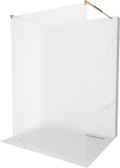 Mexen Kioto samostojeća tuš pregrada 100 x 200 cm, mat staklo 8 mm, ružičasto zlato - 800-100-002-60-30