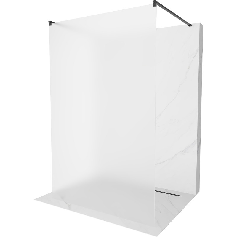 Mexen Kioto ścianka prysznicowa wolnostojąca 100 x 200 cm, szron 8 mm, czarna - 800-100-002-70-30