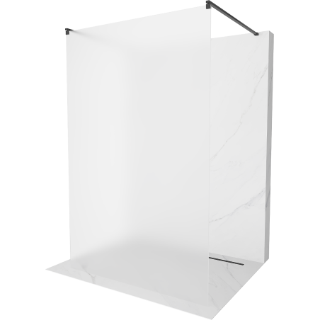 Mexen Kioto Free-standing shower wall 110 x 200 cm, frost 8 mm, black - 800-110-002-70-30