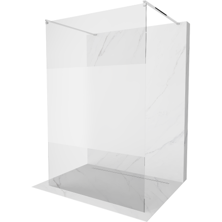 Mexen Kioto paroi de douche autoportante 100 x 200 cm, transparent/givre 8 mm, chrome - 800-100-002-01-35