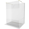 Mexen Kioto vrijstaande douchewand 100 x 200 cm, transparant/matglas 8 mm, goud - 800-100-002-50-35