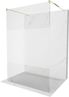 Mexen Kioto samostojeći tuš zid 100 x 200 cm, proziran/matirano 8 mm, zlatno - 800-100-002-50-35