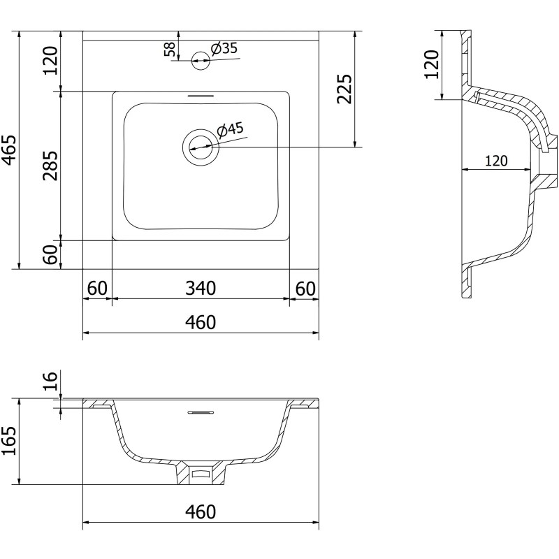Mexen Rivel meuble de salle de bain 45 cm avec lavabo Otis, 1 porte, rainuré, graphite mat/blanc mat - 91A21-04547-1-BF66-W18M0?