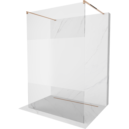 Mexen Kioto ścianka prysznicowa wolnostojąca 100 x 200 cm, transparent/szron 8 mm, różowe złoto - 800-100-002-60-35