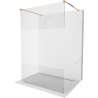 Mexen Kioto freestanding shower wall 110 x 200 cm, transparent/frosted 8 mm, rose gold - 800-110-002-60-35