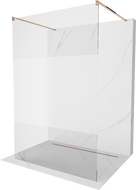 Mexen Kioto samostojeća tuš stijena 120 x 200 cm, prozirno/mat 8 mm, ružičasto zlato - 800-120-002-60-35