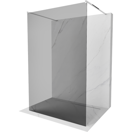 Mexen Kioto freestanding shower wall 100 x 200 cm, graphite 8 mm, chrome - 800-100-002-01-40