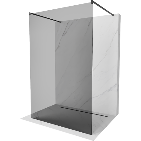 Mexen Kioto Freestanding Shower Wall 120 x 200 cm, Graphite 8 mm, Black - 800-120-002-70-40