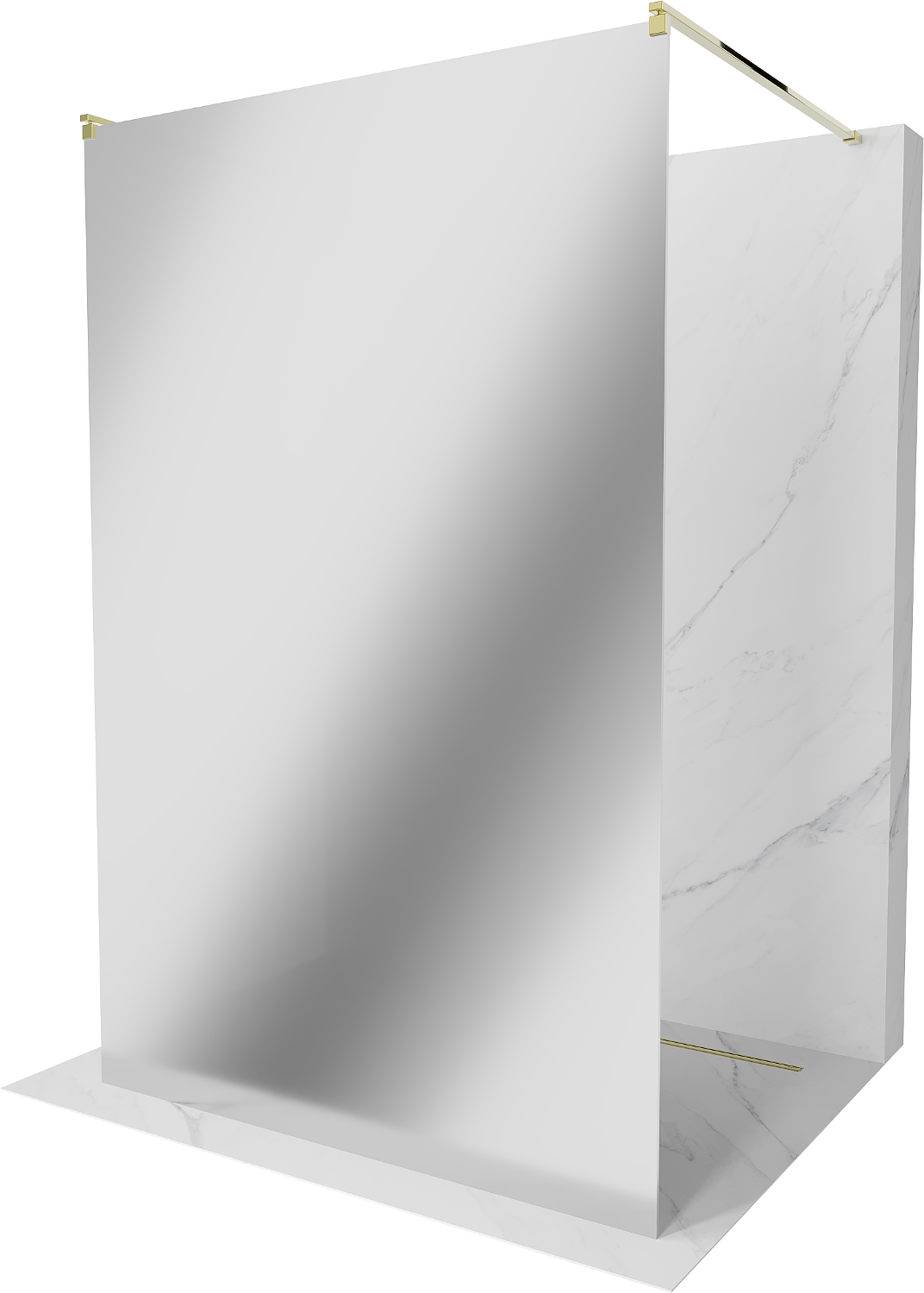 Mexen Kioto ścianka prysznicowa wolnostojąca 100 x 200 cm, lustro 8 mm, złota - 800-100-002-50-50