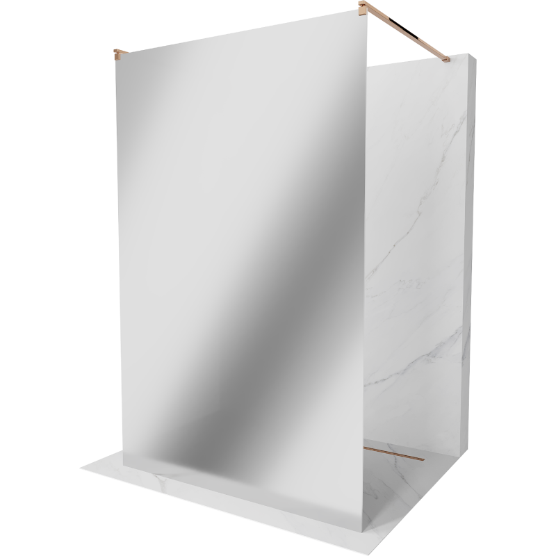 Mexen Kioto vapaasti seisova suihkuseinä 100 x 200 cm, peili 8 mm, ruusukulta - 800-100-002-60-50