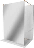 Mexen Kioto slobodno stojeći tuš zid 100 x 200 cm, ogledalo 8 mm, ružičasto zlato - 800-100-002-60-50