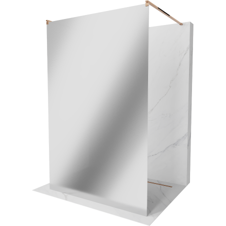 Mexen Kioto paroi de douche autoportante 120 x 200 cm, miroir 8 mm, or rose - 800-120-002-60-50