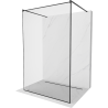 Mexen Kioto paroi de douche autoportante 100 x 200 cm, cadre noir 8 mm, noir - 800-100-002-70-70