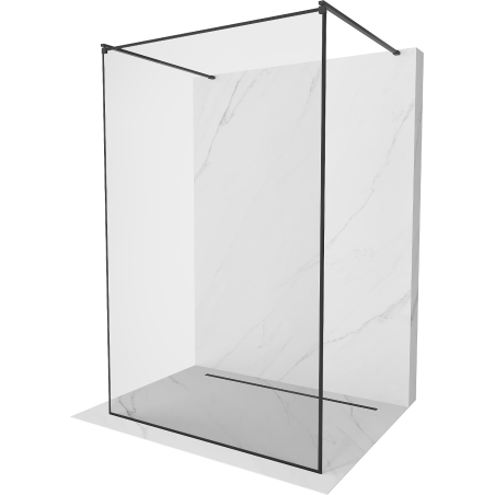 Mexen Kioto paroi de douche autoportante 120 x 200 cm, cadre noir 8 mm, noir - 800-120-002-70-70