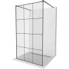 Mexen Kioto Freestanding shower wall 110 x 200 cm, black grid 8 mm, black - 800-110-002-70-77