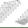 Mexen Kioto vrijstaande douchewand 110 x 200 cm, zwart raster 8 mm, zwart - 800-110-002-70-77