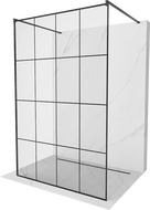 Mexen Kioto ścianka prysznicowa wolnostojąca 130 x 200 cm, czarny wzór 8 mm, czarna - 800-130-002-70-77