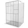 Mexen Kioto paroi de douche autoportante 140 x 200 cm, motif noir 8 mm, chrome - 800-140-002-01-78