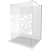 Mexen Kioto vrijstaande douchewand 100 x 200 cm, wit patroon 8 mm, goud - 800-100-002-50-85